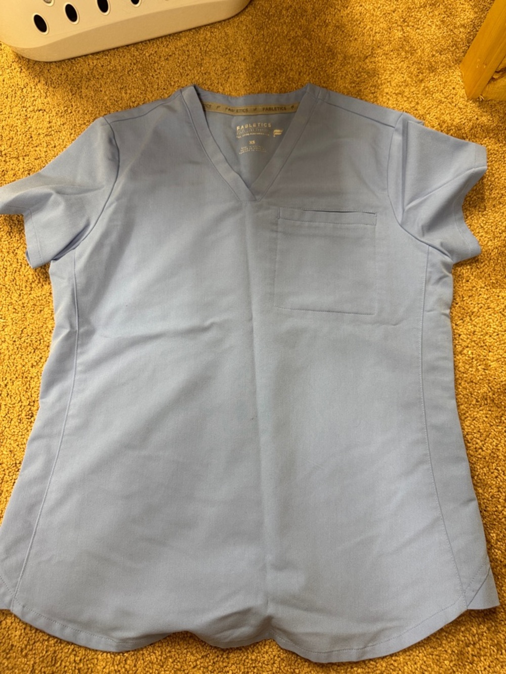 Fabletics Light Blue V-Neck Scrub Top